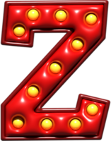 Shiny Red 3D Uppercase Letter Z png