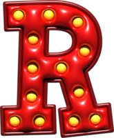 brillant rouge 3d majuscule lettre r png