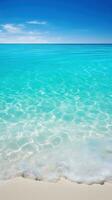 tropical playa con blanco arena y turquesa mar agua ai generado foto