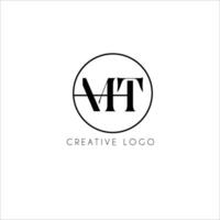 MT initial letter logo design vector