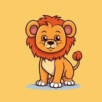 león símbolo linda león dibujos animados vector