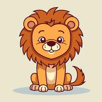 león símbolo linda león dibujos animados vector