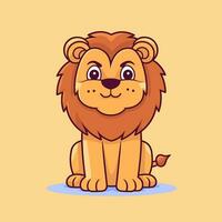 león símbolo linda león dibujos animados vector