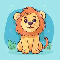 león símbolo linda león dibujos animados vector