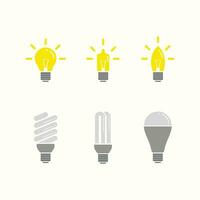 Icon Light Bulb Lamps and Led Lamp Design vector