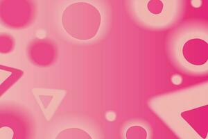 Hot pink y2k aura aesthetic background. Abstract illustration with circles and triangles. vector