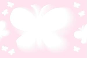 y2k aura aesthetic background. White butterflys on pink background. Soft pastel girly graphic illustration with 2000s vibe. Can be used as wallpaper. vector