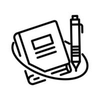 book note and pen icon vector design in line style