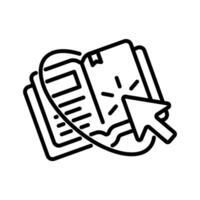 online library icon vector design in line style