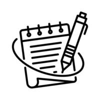 note icon with pen vector design in line style