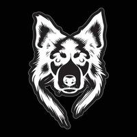 Black and white dog sticker for printing vector