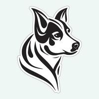 Black and white dog sticker for printing vector