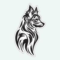 Black and white dog sticker for printing vector