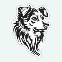 Black and white dog sticker for printing vector