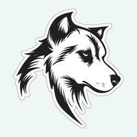 Black and white dog sticker for printing vector