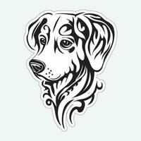 Black and white dog sticker for printing vector