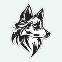 Black and white dog sticker for printing vector