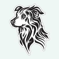 Black and white dog sticker for printing vector