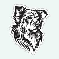 Black and white dog sticker for printing vector