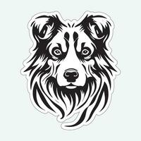 Black and white dog sticker for printing vector