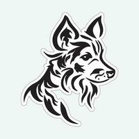 Black and white dog sticker for printing vector