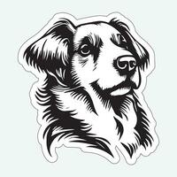 Black and white dog sticker for printing vector