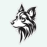 Black and white dog sticker for printing vector