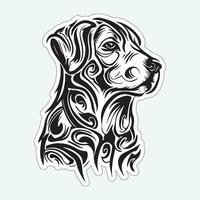 Black and white dog sticker for printing vector