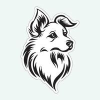 Black and white dog sticker for printing vector