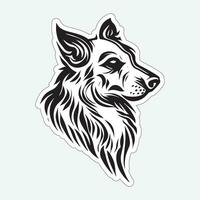 Black and white dog sticker for printing vector