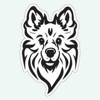 Black and white dog sticker for printing vector