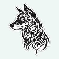 Black and white dog sticker for printing vector