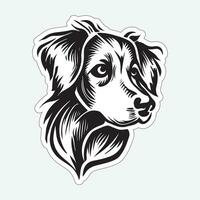 Black and white dog sticker for printing vector