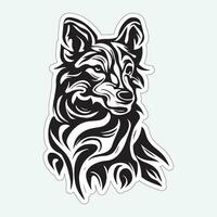 Black and white dog sticker for printing vector