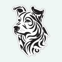 Black and white dog sticker for printing vector