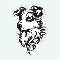 Black and white dog sticker for printing vector