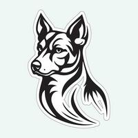 Black and white dog sticker for printing vector