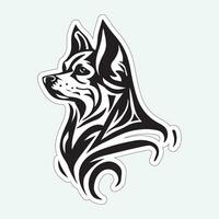 Dog art black and white sticker for printing vector