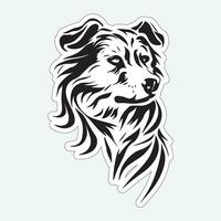 Dog art black and white sticker for printing vector