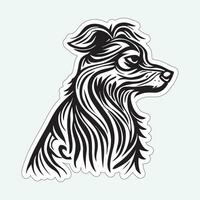 Dog art black and white sticker for printing vector