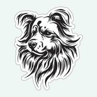 Dog art black and white sticker for printing vector