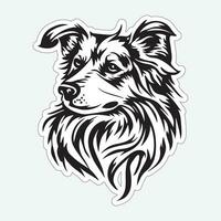 Dog art black and white sticker for printing vector