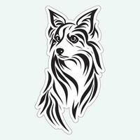 Dog art black and white sticker for printing vector