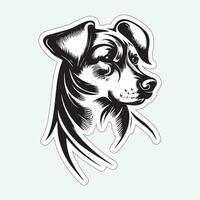 Dog art black and white sticker for printing vector