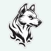 Dog art black and white sticker for printing vector