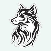 Dog art black and white sticker for printing vector