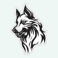 Dog art black and white sticker for printing vector