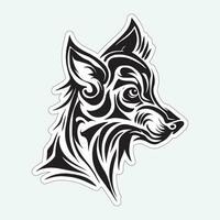 Dog art black and white sticker for printing vector