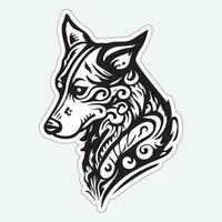 Dog art black and white sticker for printing vector