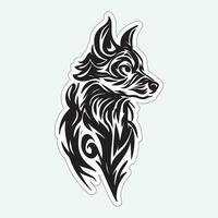 Dog art black and white sticker for printing vector